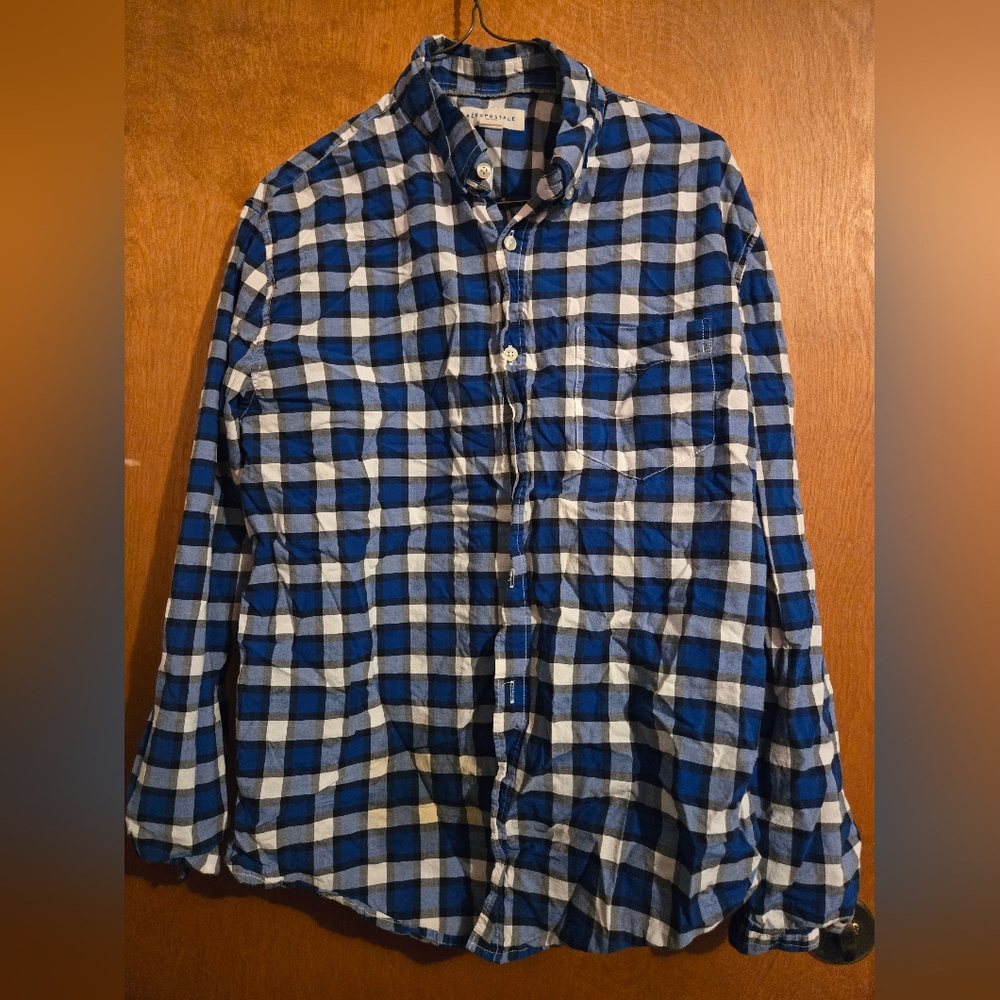 Youth Blue Plaid Button Up
